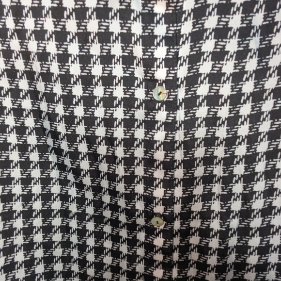 Susan Graver Black and White Houndstooth Silky Blouse XL - Picture 5 of 7